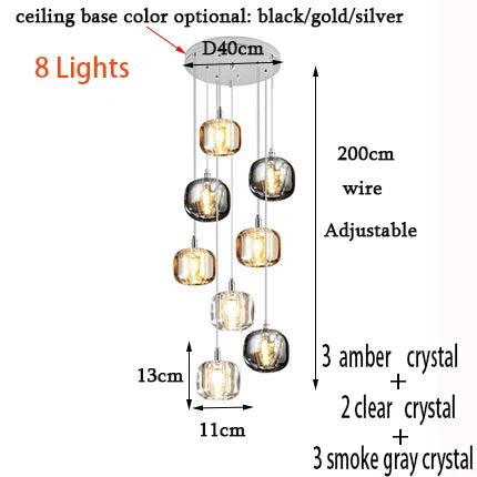 Luminaire Lustre design élégant en cristal – Référence : Marzela8421-ILLUMEEN.COM