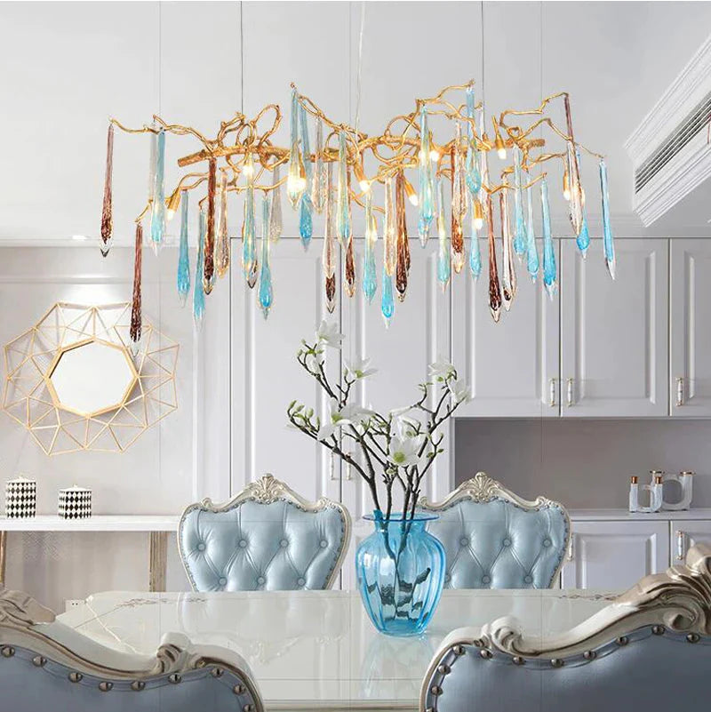 Luminaire Lustre éclat naturel artisanal – Référence : Elowen7345-ILLUMEEN.COM