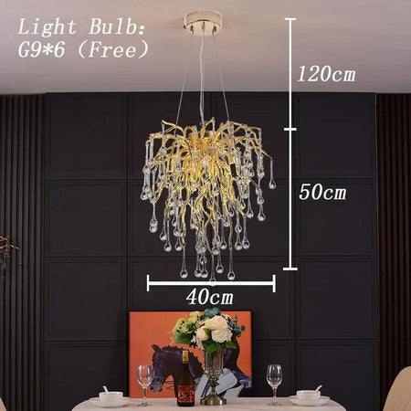 Luminaire Lustre design aérien en cristal – Référence : Elowen3765-ILLUMEEN.COM