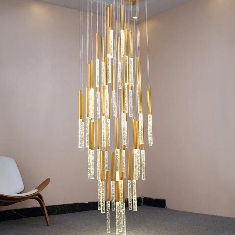 Luminaire Lustre cascade élégante en verre – Référence : Elowen5832-ILLUMEEN.COM
