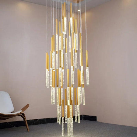 Luminaire Lustre cascade élégante en verre – Référence : Elowen5832-ILLUMEEN.COM