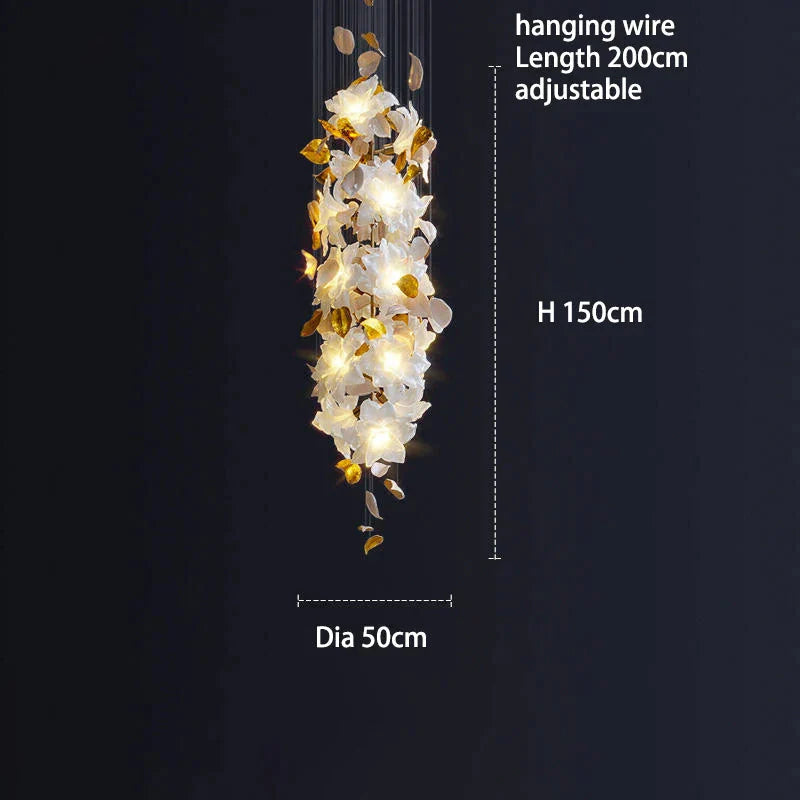 Luminaire Lustre design aérien en verre – Référence : Elowen5983-ILLUMEEN.COM