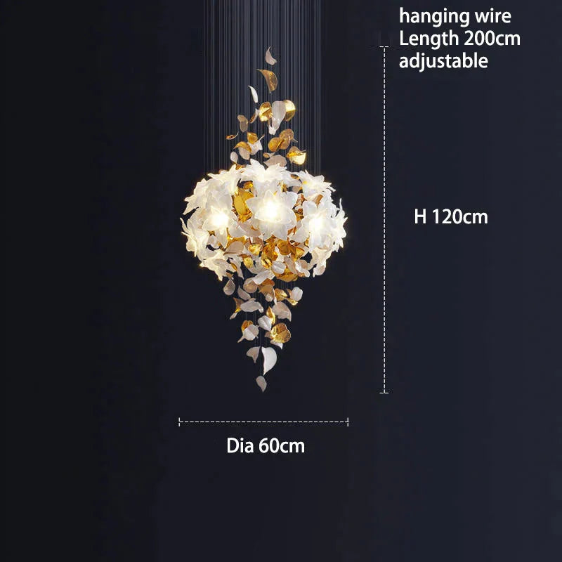 Luminaire Lustre design aérien en verre – Référence : Elowen5983-ILLUMEEN.COM