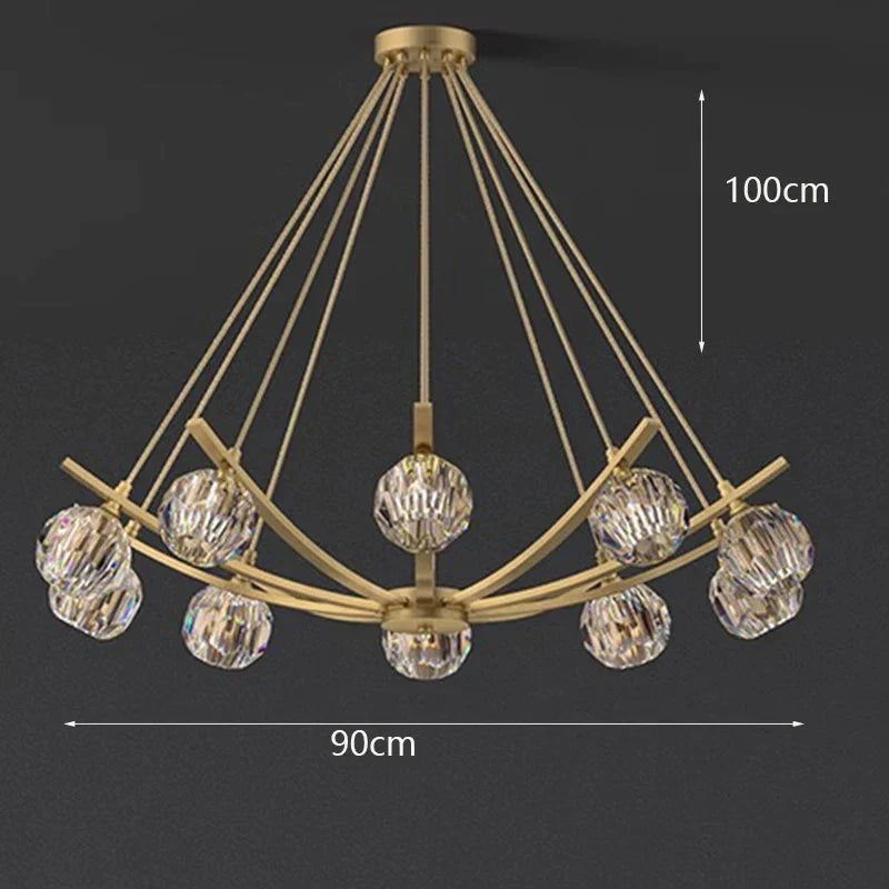 Luminaire Suspension globes élégants en métal doré – Référence : Marélie4832-ILLUMEEN.COM