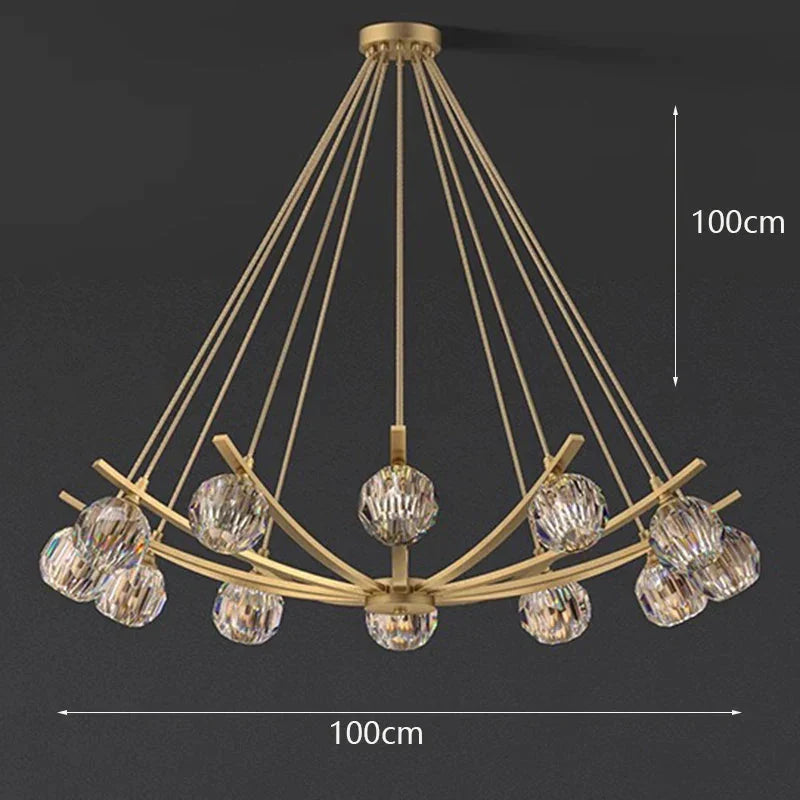 Luminaire Suspension globes élégants en métal doré – Référence : Marélie4832-ILLUMEEN.COM