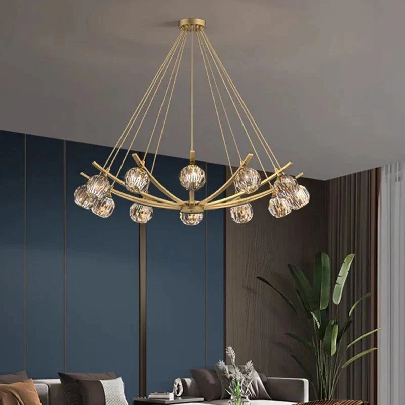 Luminaire Suspension globes élégants en métal doré – Référence : Marélie4832-ILLUMEEN.COM