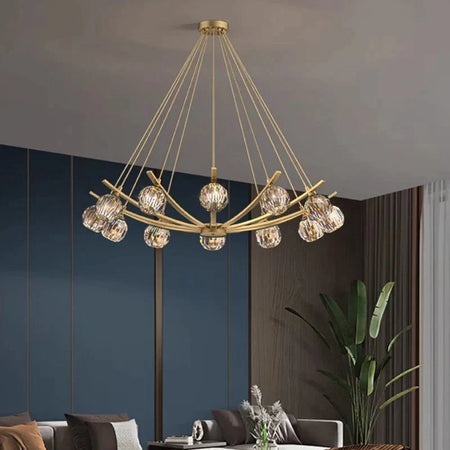 Luminaire Suspension globes élégants en métal doré – Référence : Marélie4832-ILLUMEEN.COM