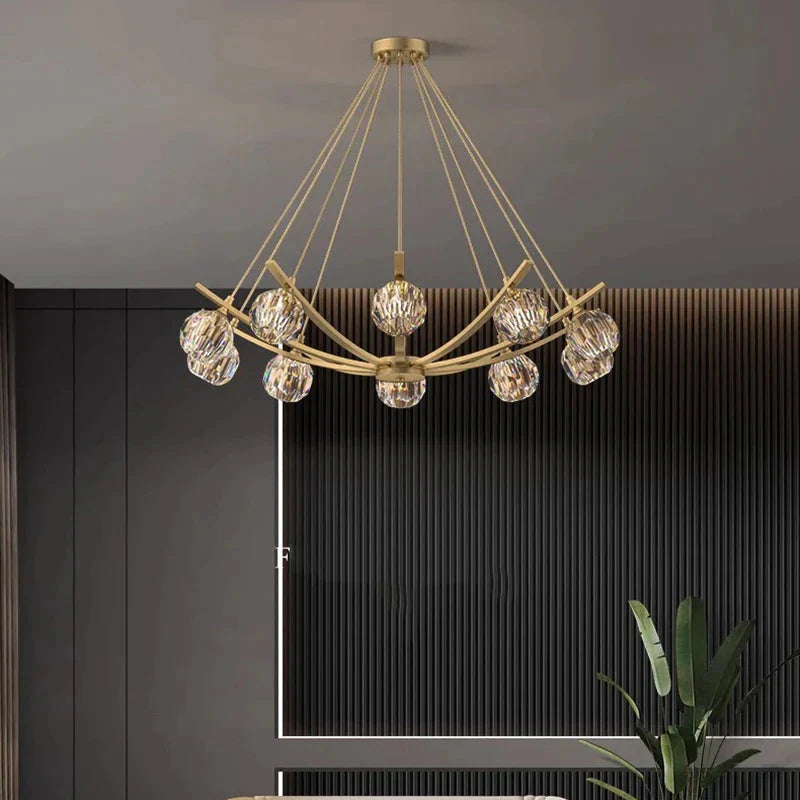 Luminaire Suspension globes élégants en métal doré – Référence : Marélie4832-ILLUMEEN.COM