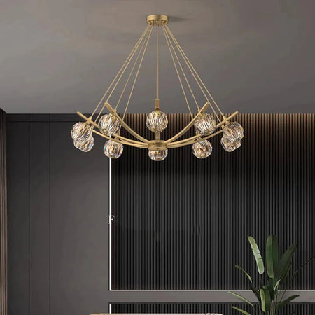 Luminaire Suspension globes élégants en métal doré – Référence : Marélie4832-ILLUMEEN.COM