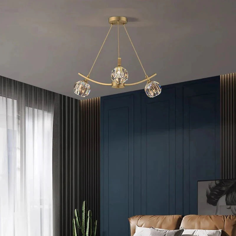 Luminaire Suspension globes élégants en métal doré – Référence : Marélie4832-ILLUMEEN.COM