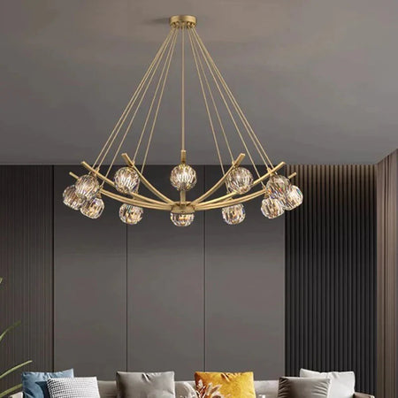 Luminaire Suspension globes élégants en métal doré – Référence : Marélie4832-ILLUMEEN.COM