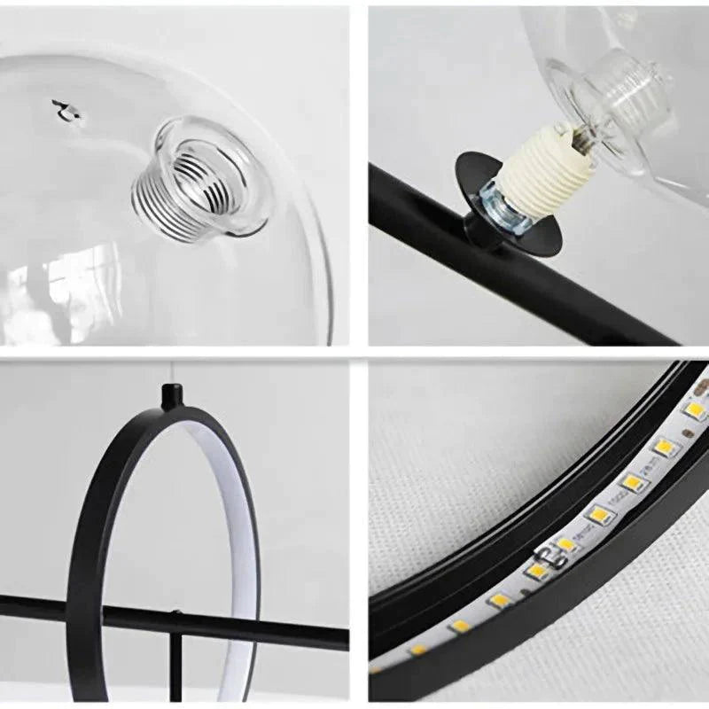 Luminaire Suspension sphérique élégant en verre transparent – Référence : Marvyn9624-ILLUMEEN.COM