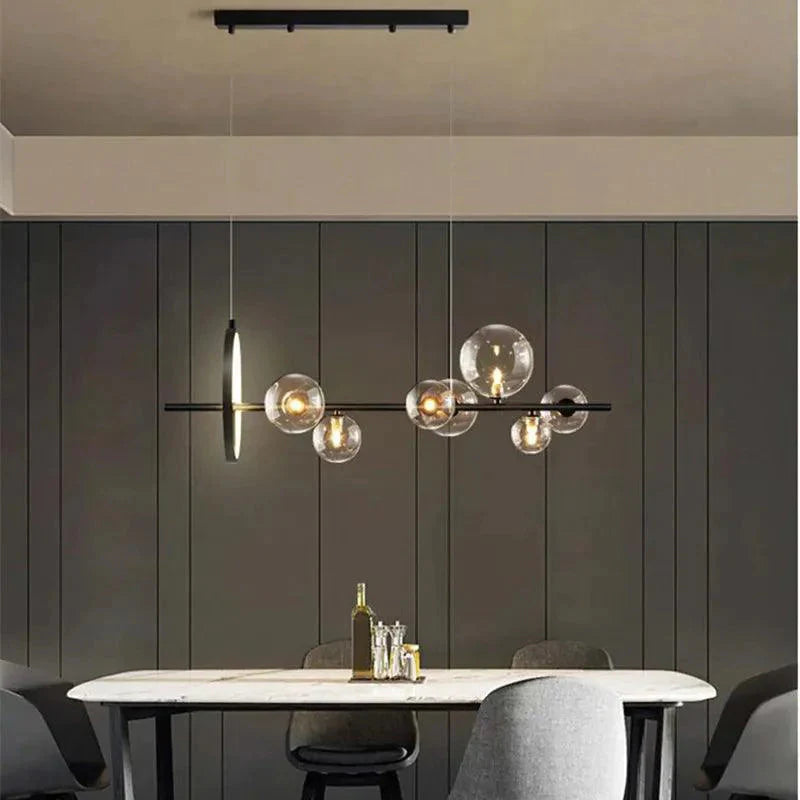 Luminaire Suspension sphérique élégant en verre transparent – Référence : Marvyn9624-ILLUMEEN.COM