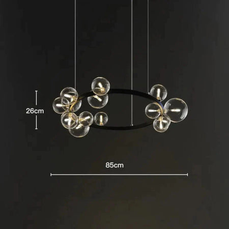 Luminaire Suspension sphérique élégant en verre transparent – Référence : Marvyn9624-ILLUMEEN.COM