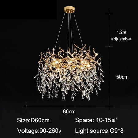 Luminaire Suspension design contemporain en cristal – Référence : Amélio5823-ILLUMEEN.COM
