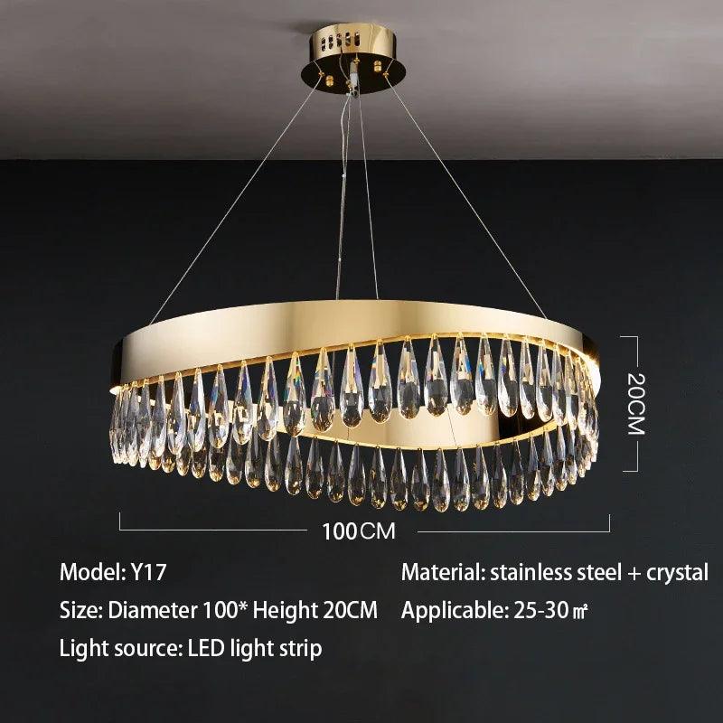 Luminaire Suspension design contemporain en cristal – Référence : Malin2048-ILLUMEEN.COM