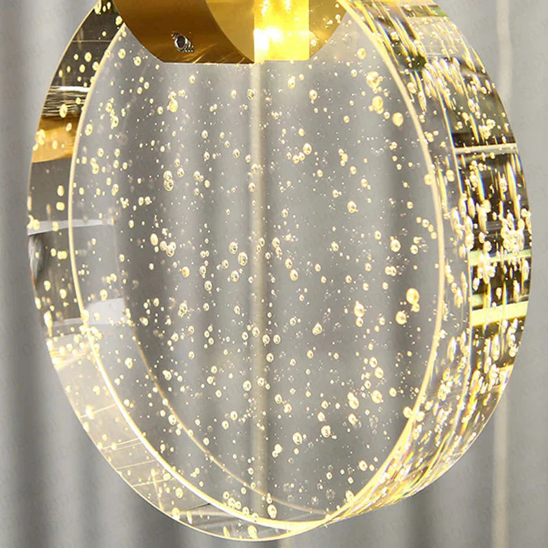 Luminaire Suspension cristal doré élégant – Référence : Isolde4732-ILLUMEEN.COM