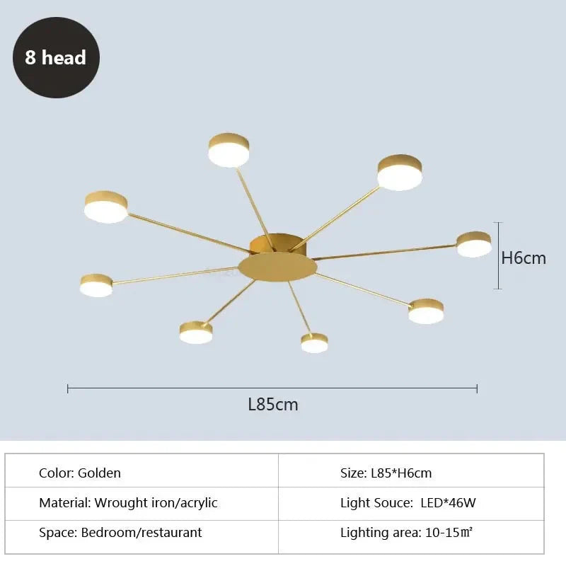 Luminaire Plafonnier à Bras Multiples Élégant – Référence : Elowen5342-ILLUMEEN.COM