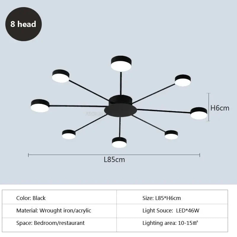 Luminaire Plafonnier à Bras Multiples Élégant – Référence : Elowen5342-ILLUMEEN.COM