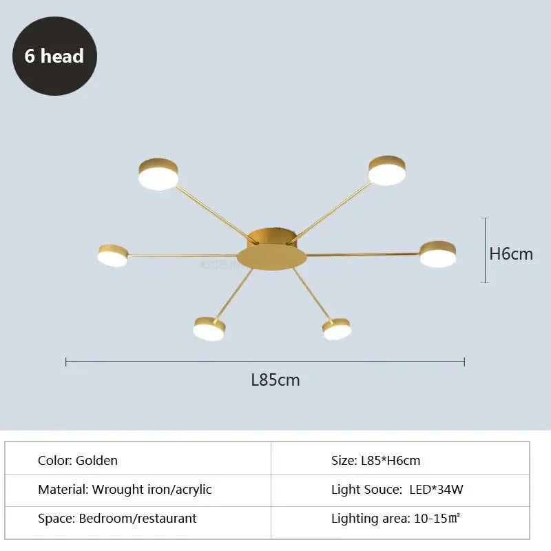 Luminaire Plafonnier à Bras Multiples Élégant – Référence : Elowen5342-ILLUMEEN.COM