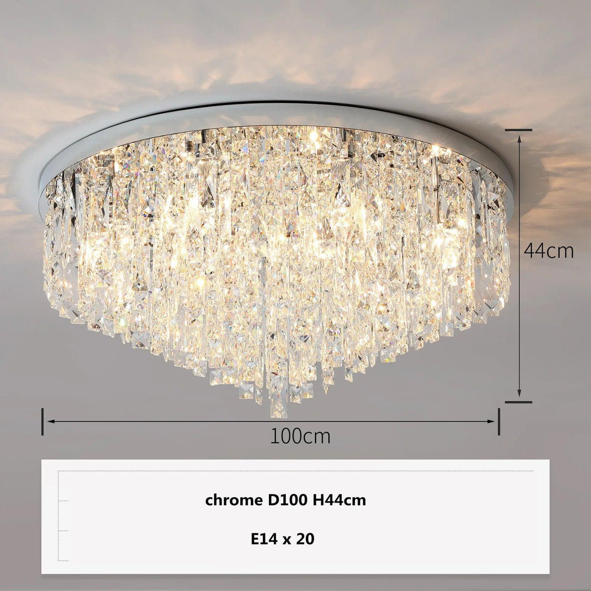 Luminaire Plafonnier design élégant en cristaux – Référence : Thalia4692-ILLUMEEN.COM