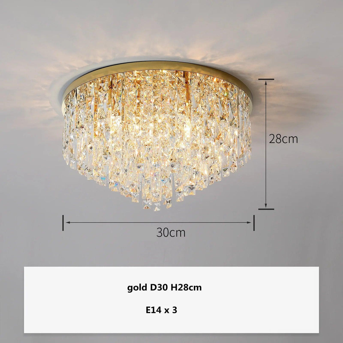 Luminaire Plafonnier design élégant en cristaux – Référence : Thalia4692-ILLUMEEN.COM