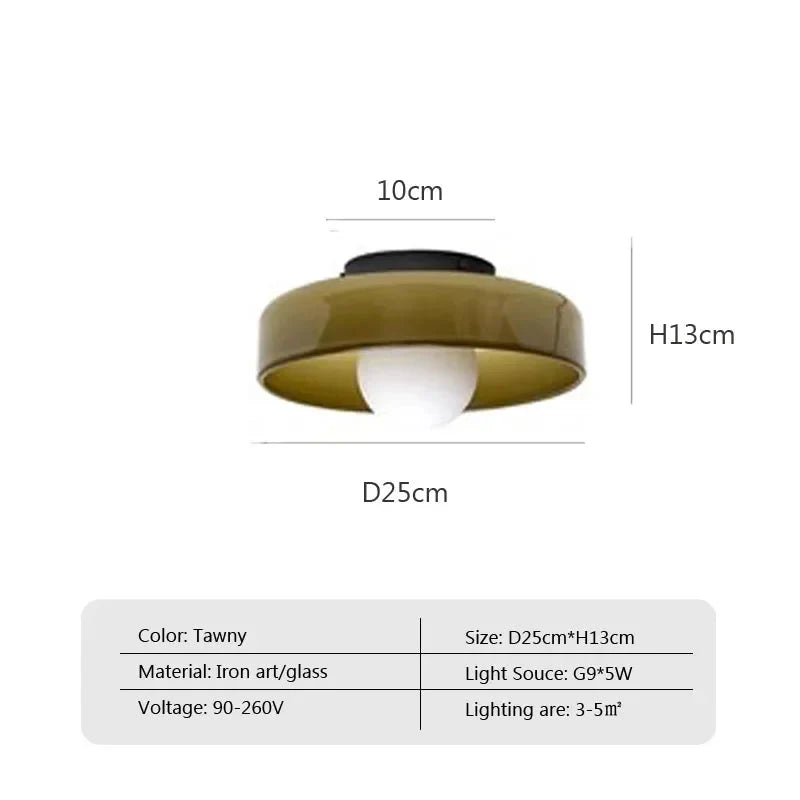 Luminaire Plafonnier surface montée en pierre de verre colorée – Référence : Elowen5623-ILLUMEEN.COM